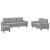 Set de canapele, 3 piese, gri deschis, textil GartenMobel Dekor