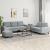 Set de canapele, 3 piese, gri deschis, textil GartenMobel Dekor
