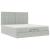 Cadru de pat otoman cu saltele Gri deschis 200x200cm catifea GartenMobel Dekor