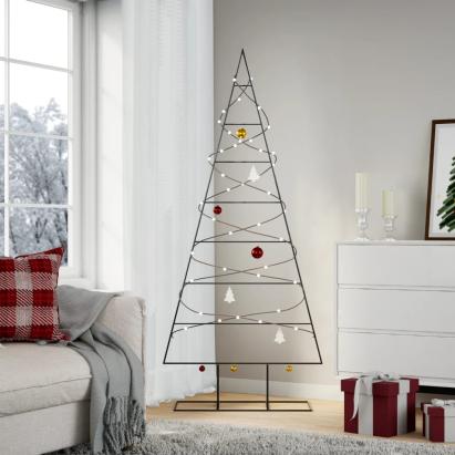 Brad de Crăciun din metal pentru decor, negru, 180 cm GartenMobel Dekor