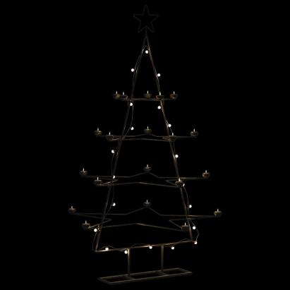 Brad de Crăciun din metal pentru decor, negru, 140 cm GartenMobel Dekor