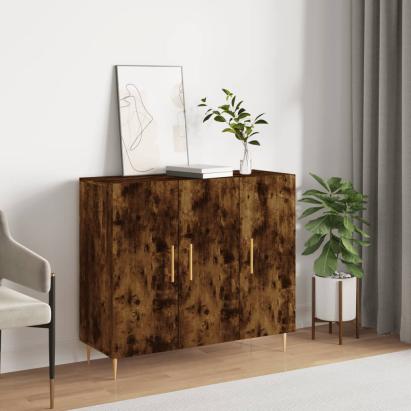 Dulap, stejar fumuriu, 90x34x80 cm, lemn compozit GartenMobel Dekor