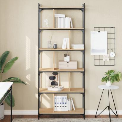 Bibliotecă cu 6 niveluri, stejar sonoma, 76x32x192 cm, lemn GartenMobel Dekor