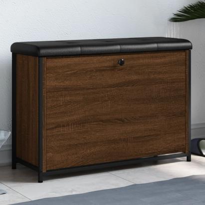Bancă pantofi cu sertar rabatabil, stejar maro, 82x32x56 cm GartenMobel Dekor