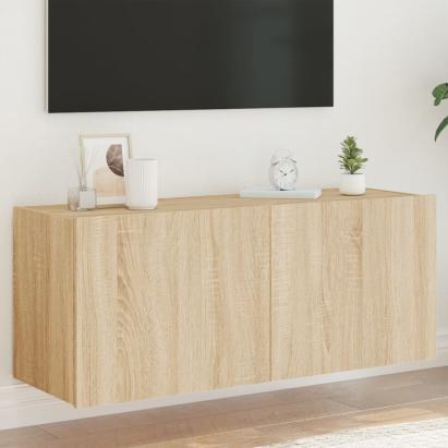 Comodă TV de perete cu lumini LED, stejar sonoma, 100x35x41 cm GartenMobel Dekor