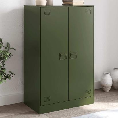 Comodă verde măslină 67x39x107 cm oțel GartenMobel Dekor