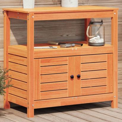 Masă de plantare cu rafturi maro 82,5x45x81 cm lemn masiv pin GartenMobel Dekor