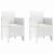 Scaun pentru Grădină 2 pcs Alb Dimensiune: 53 x 49 x 85 cm PP GartenMobel Dekor