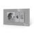 Priza Schuko + TV + Internet cu Rama Din Sticla LUXION, Standard Italian, 4M SmartElectro IntelligentHouse