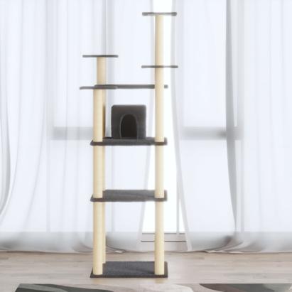 Ansamblu pisici, stâlpi din funie sisal, gri închis, 171 cm GartenMobel Dekor