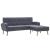 Canapea în formă de L gri deschis 186x136x79cm tapițerie pânză GartenMobel Dekor