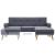 Canapea în formă de L gri deschis 186x136x79cm tapițerie pânză GartenMobel Dekor