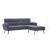 Canapea în formă de L gri deschis 186x136x79cm tapițerie pânză GartenMobel Dekor