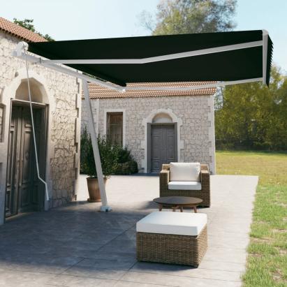 Copertină autonomă retractabilă manual, antracit, 450x350 cm GartenMobel Dekor