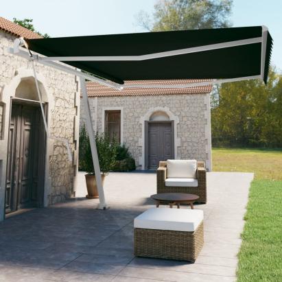 Copertină autonomă retractabilă automat, antracit, 450x350 cm GartenMobel Dekor