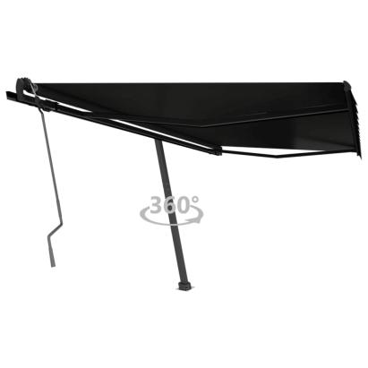 Copertină autonomă retractabilă manual, antracit, 450x350 cm GartenMobel Dekor