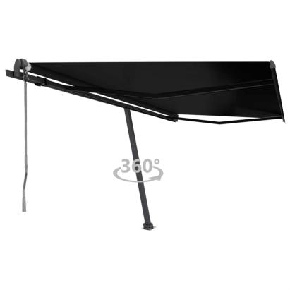 Copertină autonomă retractabilă automat, antracit, 450x350 cm GartenMobel Dekor