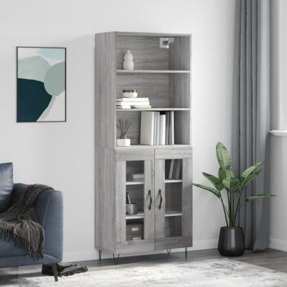 Dulap înalt, gri sonoma, 69,5x34x180 cm, lemn compozit GartenMobel Dekor