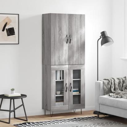 Dulap înalt, gri sonoma, 69,5x34x180 cm, lemn compozit GartenMobel Dekor