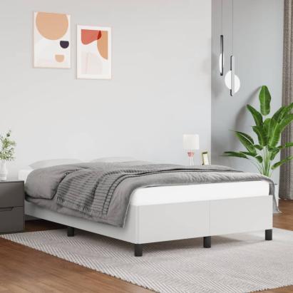 Cadru de pat fără saltea alb 120x190 cm piele artificială GartenMobel Dekor