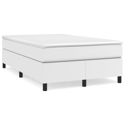 Pat box spring cu saltea, alb, 120x190 cm, piele ecologică GartenMobel Dekor