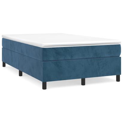 Pat box spring cu saltea, albastru închis, 120x190 cm, catifea GartenMobel Dekor