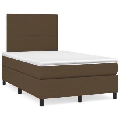 Pat box spring cu saltea, maro închis, 120x190 cm, textil GartenMobel Dekor
