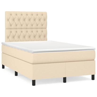 Pat continental cu saltea, crem, 120x190 cm, textil GartenMobel Dekor