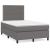 Pat box spring cu saltea, gri, 120x190 cm, piele ecologică GartenMobel Dekor