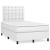 Pat box spring cu saltea, alb, 120x190 cm, piele ecologică GartenMobel Dekor