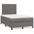 Pat box spring cu saltea, gri, 120x190 cm, piele ecologică GartenMobel Dekor