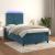 Pat box spring cu saltea/LED albastru închis 120x190cm catifea GartenMobel Dekor
