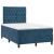Pat box spring cu saltea/LED albastru închis 120x190cm catifea GartenMobel Dekor