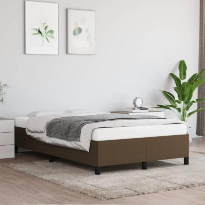 Cadru de pat fără saltea țesătură maro 120x190 cm țesătură GartenMobel Dekor