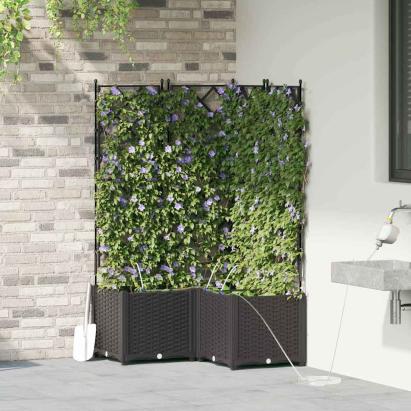Ghivece pentru grădină Negru 80 x 80 x 142 cm Oțel GartenMobel Dekor