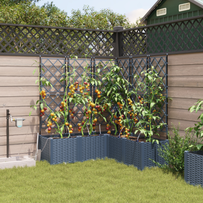 Ghivece pentru grădină Gri 120 x 120 x 142 cm Oțel GartenMobel Dekor