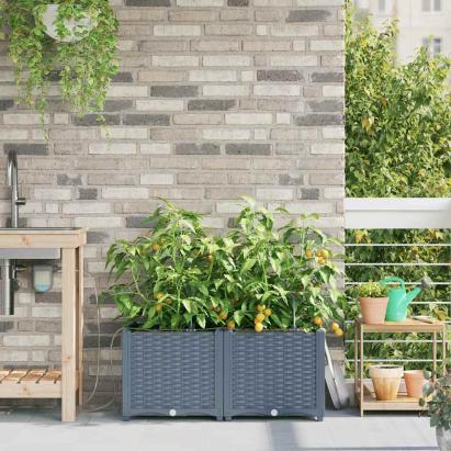 Ghivece pentru grădină Gri deschis 80 x 40 x 37.5 cm Oțel GartenMobel Dekor