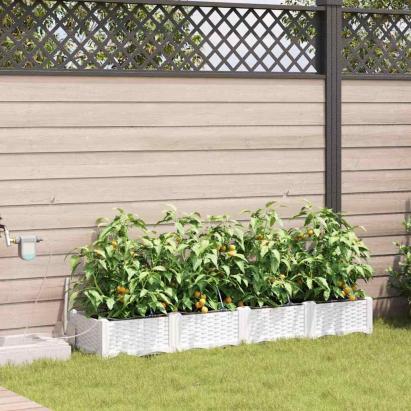 Ghivece pentru grădină Alb 160 x 40 x 22 cm Oțel GartenMobel Dekor