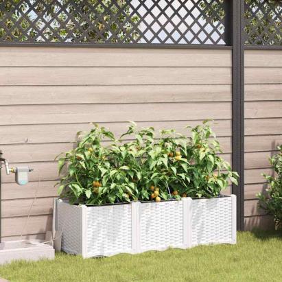 Ghivece pentru grădină Alb 120 x 40 x 37.5 cm Oțel GartenMobel Dekor