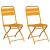 Scaun pliabil pentru grădină 2 pcs Muștar 55 x 56.5 x 91cm Oțel GartenMobel Dekor