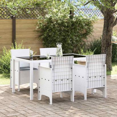 Scaun pentru Grădină 4 pcs Alb Dimensiune: 53 x 49 x 85 cm PP GartenMobel Dekor