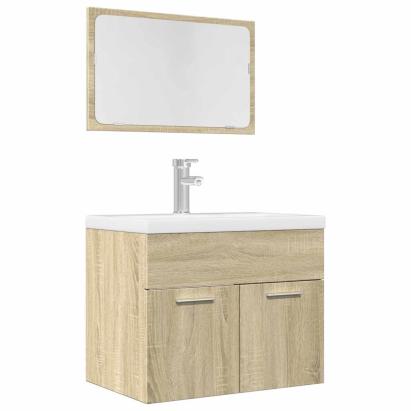 Set mobilier de baie, 2 piese, stejar sonoma, lemn prelucrat GartenMobel Dekor