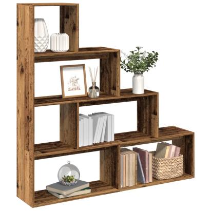 Bibliotecă/separator 4 niveluri, lemn 143,5x29x143,5 cm lemn GartenMobel Dekor