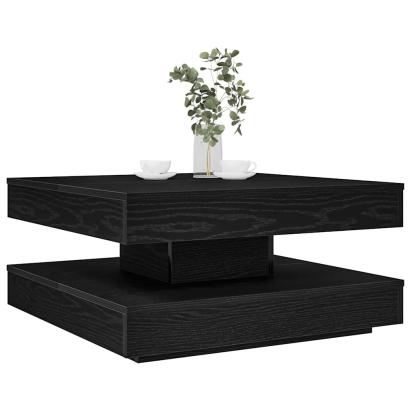 Măsuță cafea rotativă 360 grade, negru 70x70x34,5 cm GartenMobel Dekor