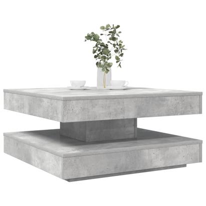 Măsuță cafea rotativă 360 grade, gri beton 70x70x34,5 cm GartenMobel Dekor