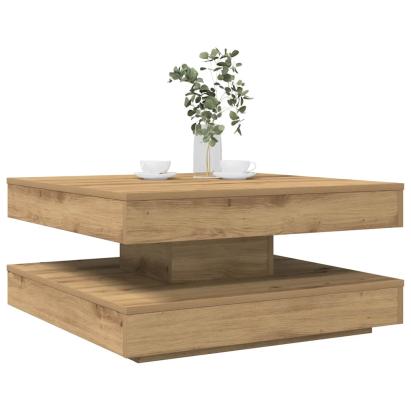 Măsuță cafea rotativă 360 grade, stejar artizanal 70x70x34,5 cm GartenMobel Dekor