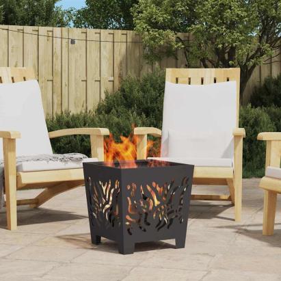 Cuptor de foc Negru 40 x 40 x 40 cm Oțel laminat la rece GartenMobel Dekor