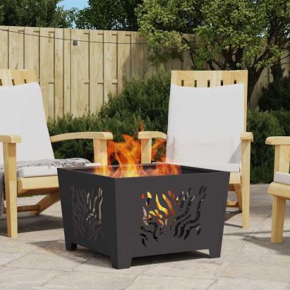 Cuptor de foc Negru 60 x 60 x 40 cm Oțel laminat la rece GartenMobel Dekor