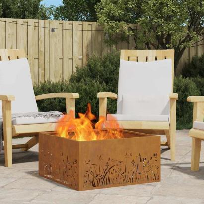 Cuptor de foc Maro 60 x 60 x 30 cm Oțel rezistent la intemperii GartenMobel Dekor