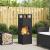 Cuptor de foc Negru 35 x 35 x 100 cm Oțel laminat la rece GartenMobel Dekor